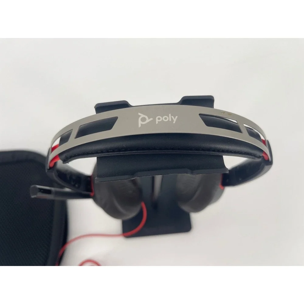 Poly Blackwire 5220 Headset OS Black Red USB-A Wired C5220T Excellent